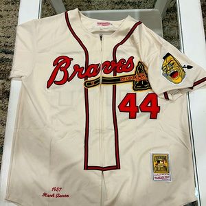 1957 Mitchell & Ness | Hank Aaron | Atlanta Braves | MLB Jersey (XL)